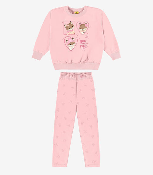 Conjunto Blusão Com Legging Menina Rovi Kids Rosa
