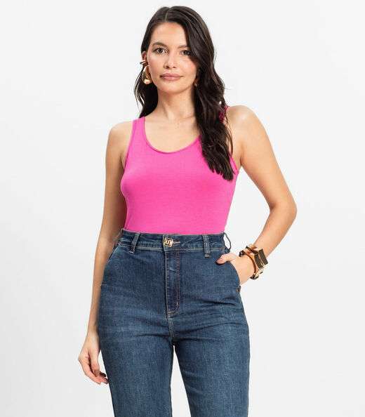 Regata Feminina Básica em Viscotorcion Rovitex Rosa