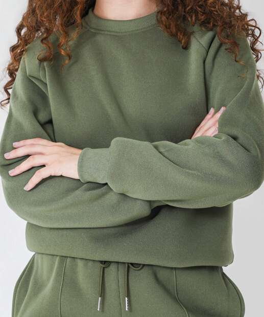 Blusão Feminino Moletom Flanelado Marisa Verde