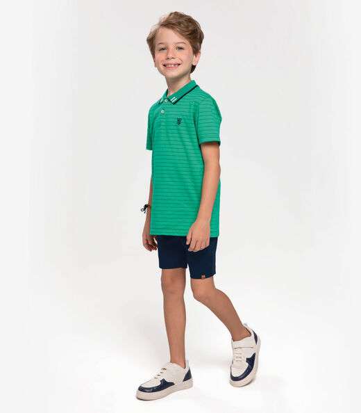 Bermuda Infantil Em Sarja Trick Nick Azul