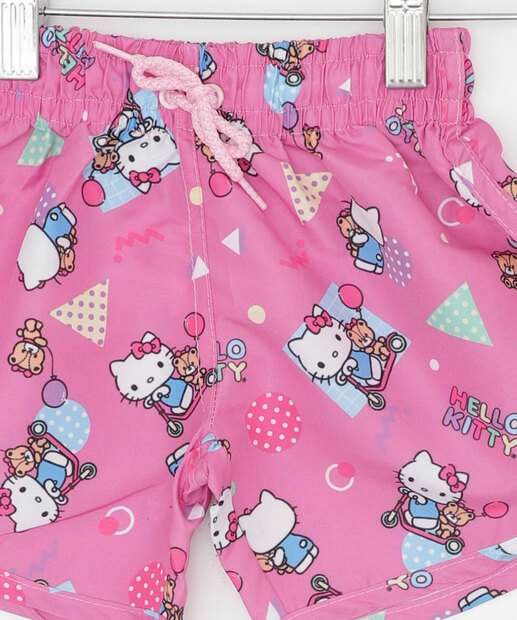 Short Infantil Estampa Hello Kitty Sanrio Tam 1 a 3