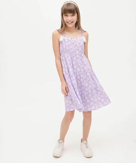 Vestido Juvenil Estampa Flores Tassel Marisa Tam 10 a 16