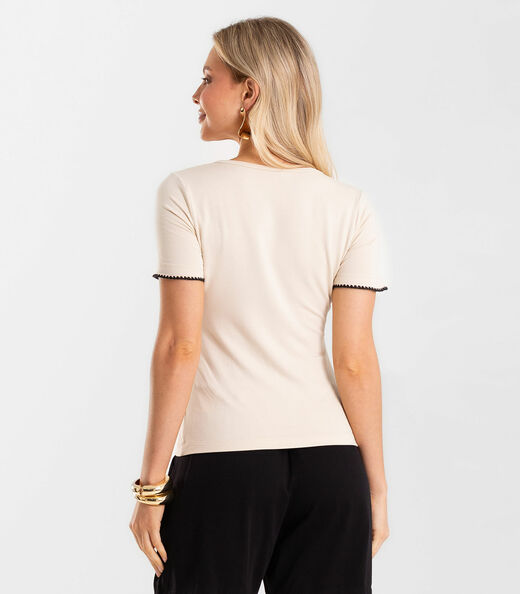 Blusa Feminina Molecotton De Viscose Rovitex Bege