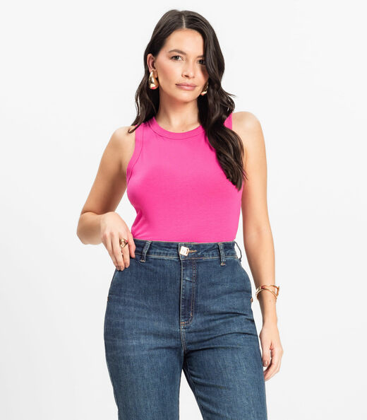 Image_Regata Básica Feminina em Cotton Leve Rovitex Rosa