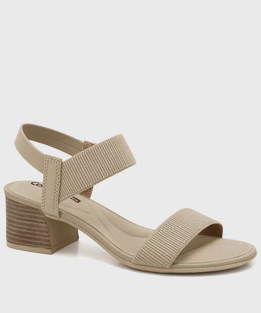 Image_Sandália Feminina Salto Grosso Comfortflex Bege 