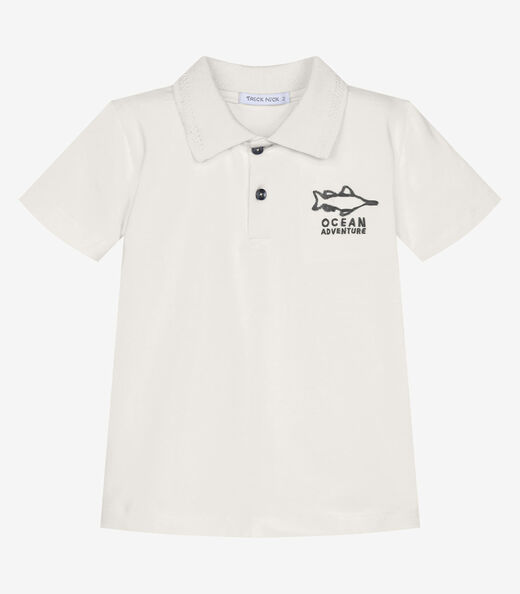 Conjunto Infantil Polo Com Bermuda Trick Nick Bege