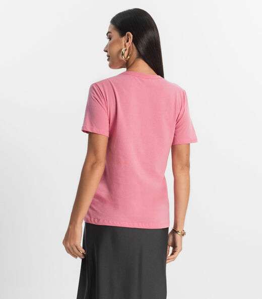 Blusa Básica Feminina Meia Malha Rovitex Rosa