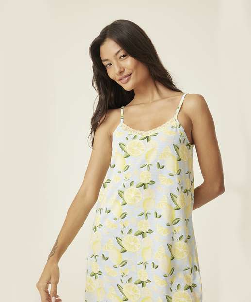 Camisola Estampa Limão Alças Finas Marisa