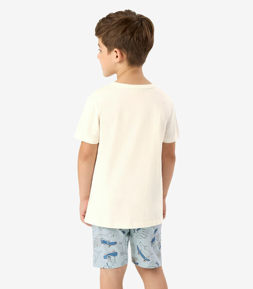 Pijama Meia Malha Rovi Kids Bege