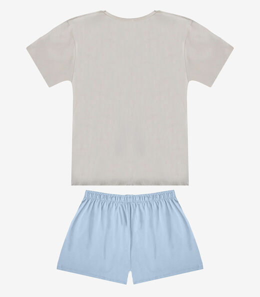 Pijama Feminino Blusa e Short Infinita Cor Azul