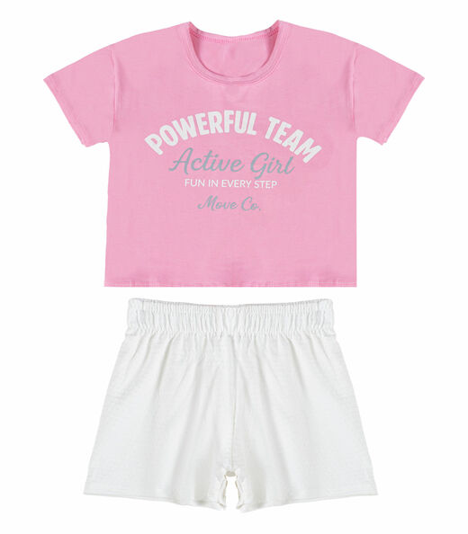 Conjunto Infantil Menina Blusa E Short Select Rosa