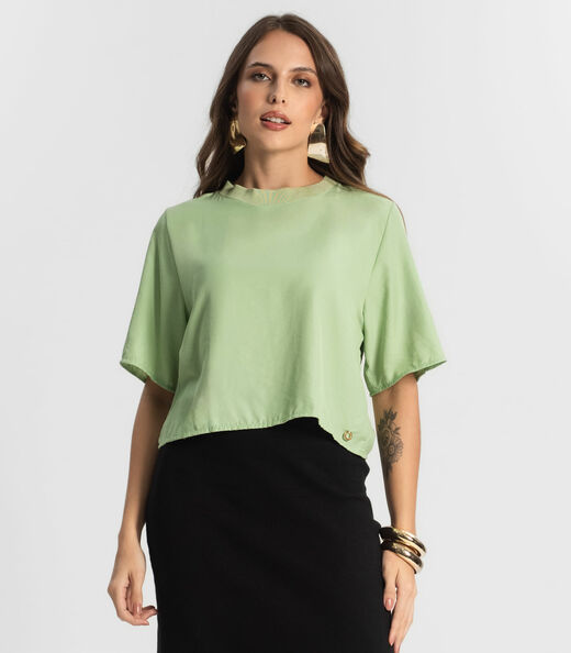 Image_Blusa Feminina Manga Curta Endless Verde