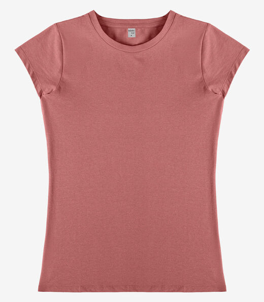Blusa Feminina Básica Algodão Infinita Cor Rosa