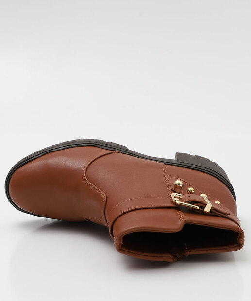 Bota Feminina Cano Curto Tratorado Via Uno Marrom