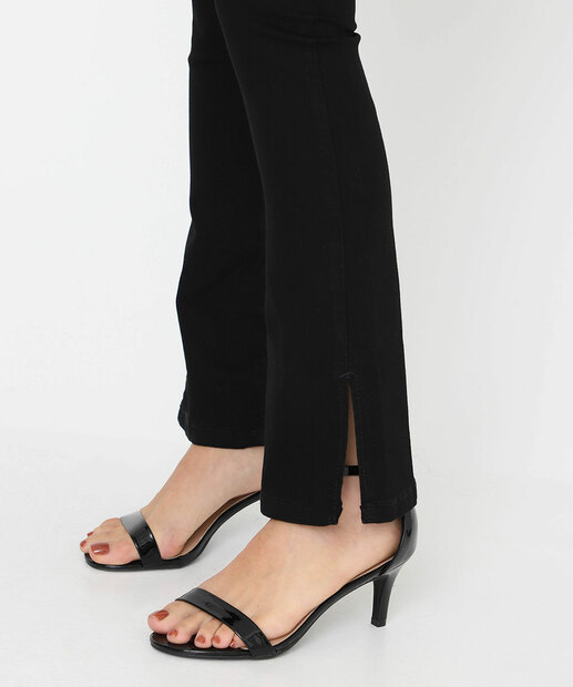 Calça Feminina Reta Cintura Alta Sawary Preto