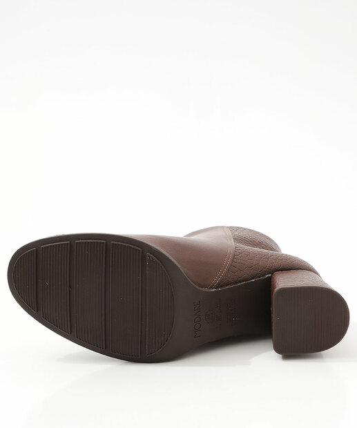 Bota Feminina Cano Curto Salto Grosso Modare Marrom