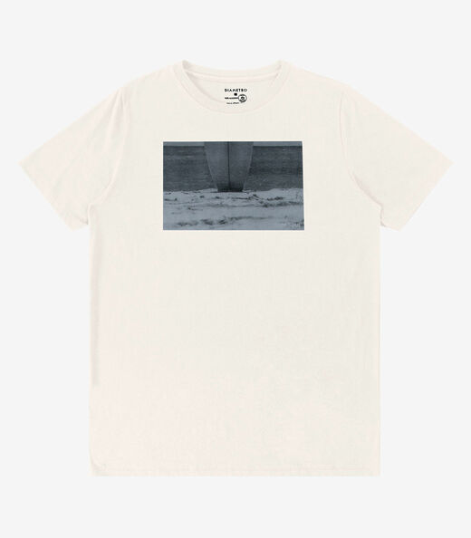 Camiseta Masculina Meia Malha Diametro Bege