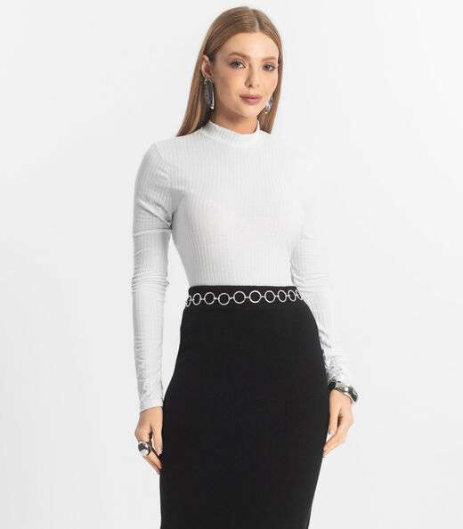 Image_Blusa Manga Longa Feminina Canelada Select Branco