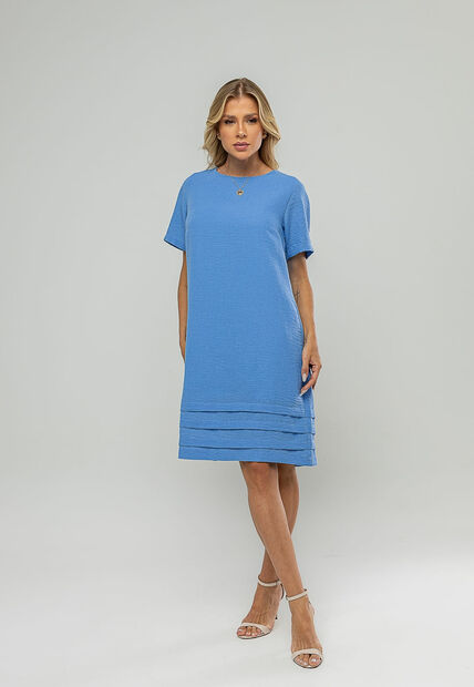 Image_Vestido Curto Com Pregas Na Barra Azul Salvatore