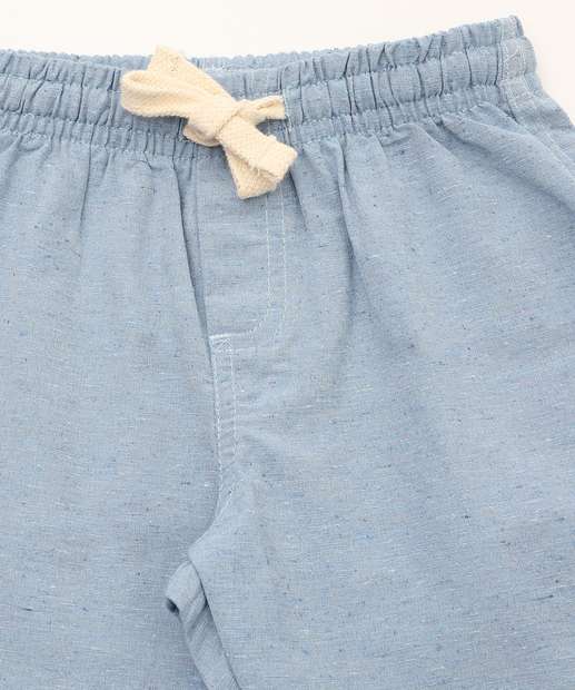 Bermudas Infantil Textura Marisa Tam 4 a 10 Azul