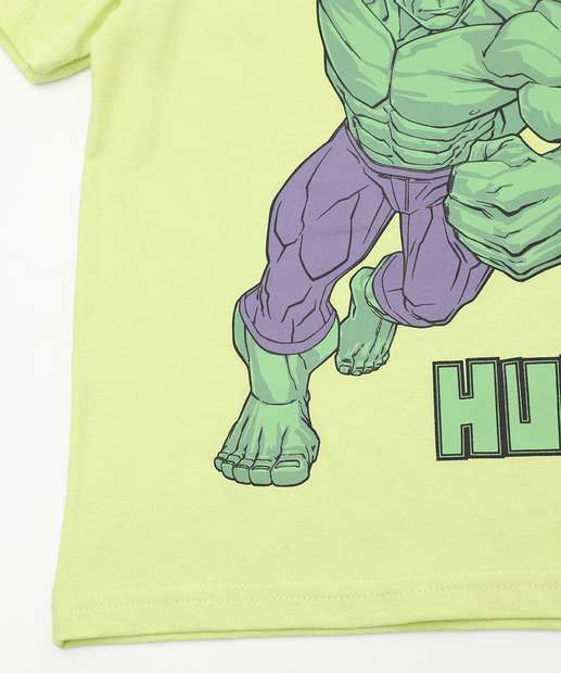 Camiseta Infantil Hulk Marvel Tam 4 a 10 Verde
