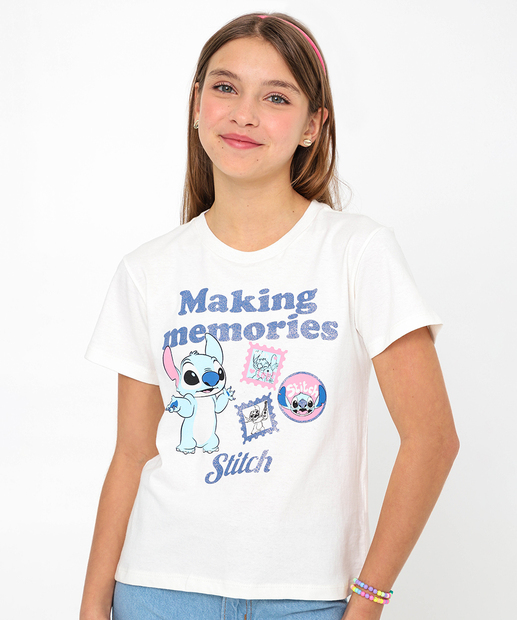 Image_Camiseta Juvenil Stitch Disney Tam 10 a 16 Off White