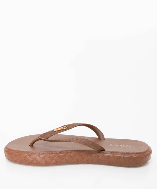 Chinelo Feminino Tiras Textura Meleve Marrom
