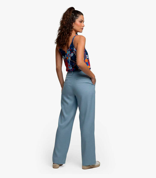 Regata Feminina Quadriculada Infinita Cor Azul