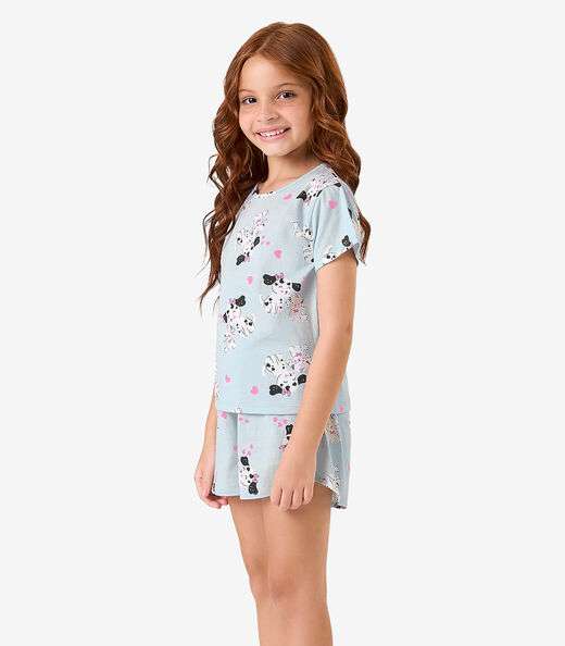 Pijama Meia Malha Rovi Kids Azul