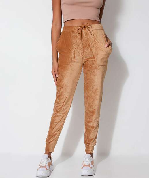 Calça Jogger Feminina Plush Amarração Marisa