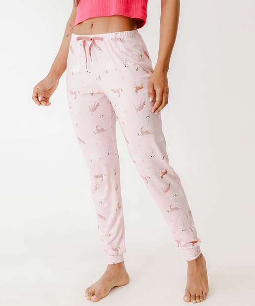 Calça Pijama Feminino Avulsa Marisa Rosa