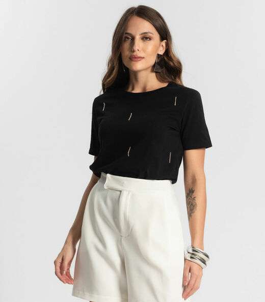 Image_Camiseta Feminina Com Strass Endless Preto