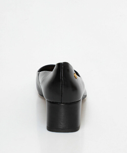 Scarpin Feminino Salto Grosso Via Uno Preto