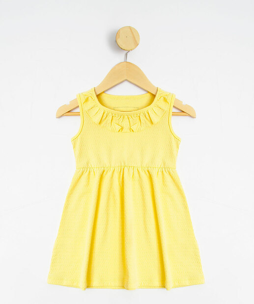 Vestido Infantil Textura Babado Marisa Tam 1 a 4 