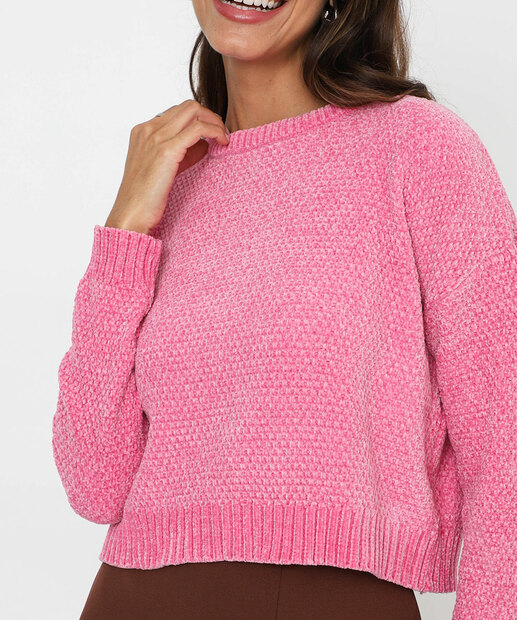 Suéter Feminino Chenille Marisa Rosa