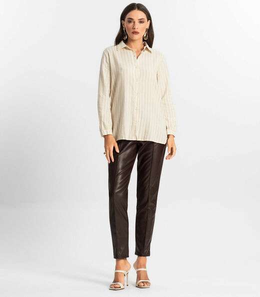 Camisa Feminina Manga Longa Endless Bege