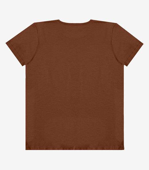 Blusa Feminina Manga Curta Estampada Select Marrom