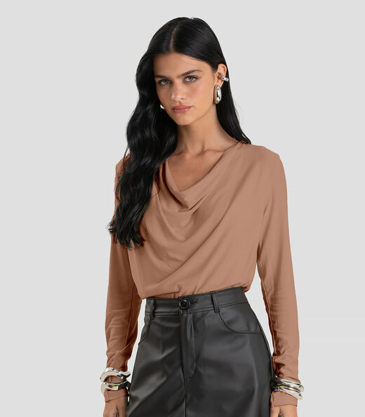 Image_Blusa Feminina Degagê em Malha de Viscose Dianna Marrom