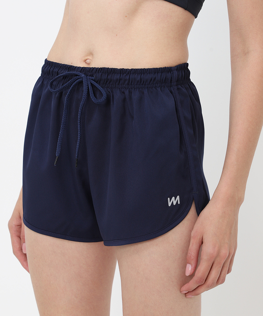 Short Feminino Fitness Básico Amarração Marisa Azul