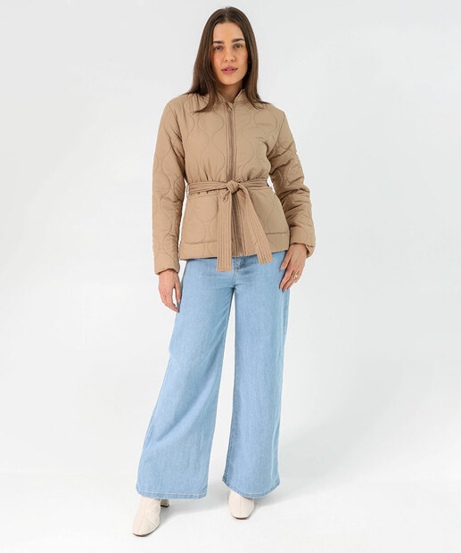 Jaqueta Feminino Puffer Bolsos Marisa Bege