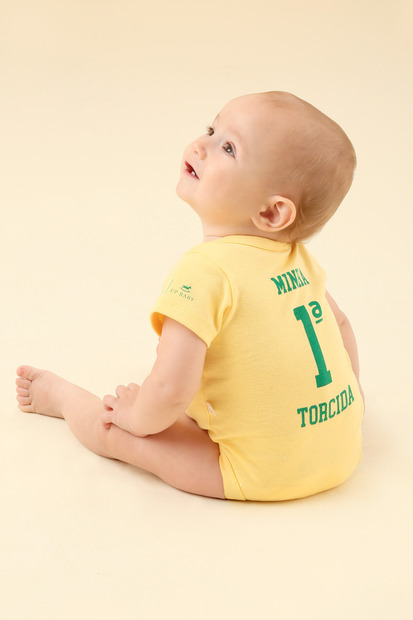 Kit Minha Primeira Torcida Unissex Bebê Amarelo Up Baby