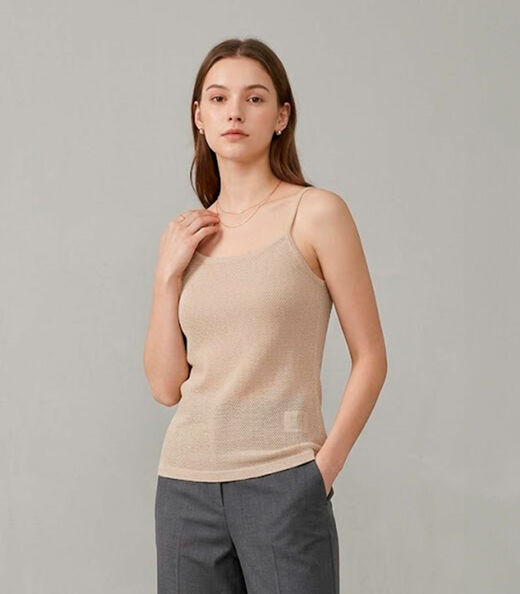 Blusa Feminina Com Alça  Fina Infinita Cor Marrom