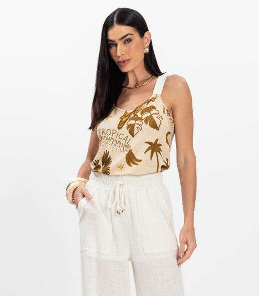 Image_Regata Nadador Feminina Estampada Rovitex Bege