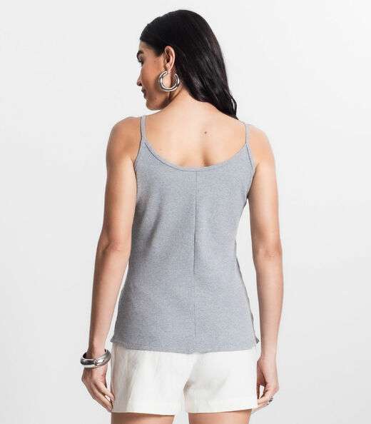 Blusa Feminina De Alça Cinza