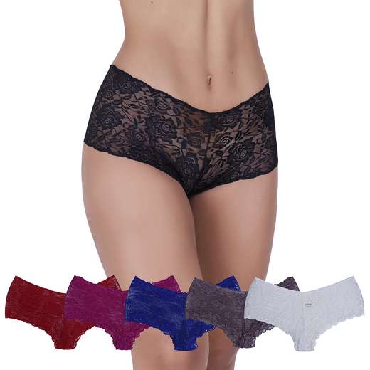 Image_Kit 5 Calcinhas Secreta Renda Concept Lingerie Multicolorido