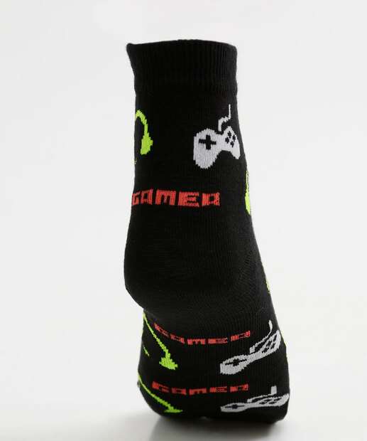 Meia Infantil Estampa Gamer Authentica