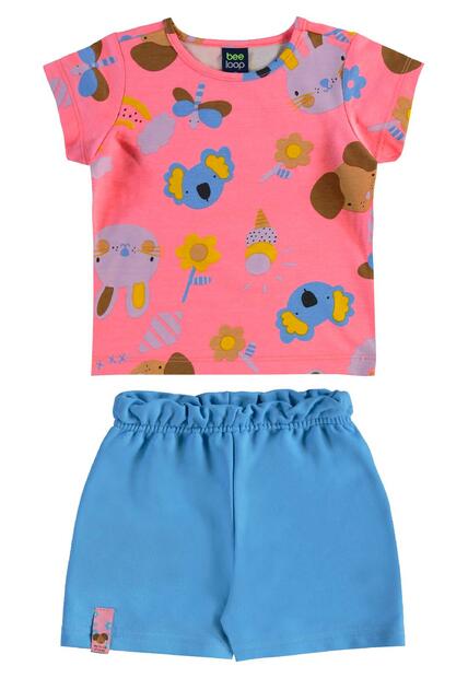 Conjunto Infantil Blusa e Short Bee Loop