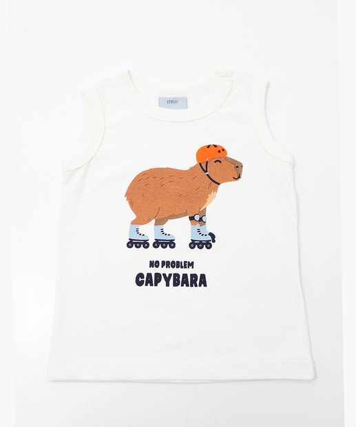 Conjunto Infantil Capivara Marisa Tam 1 a 3 Off White