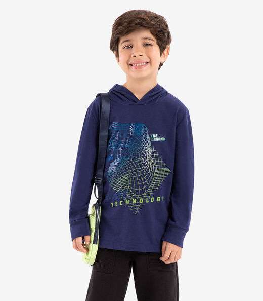 Image_Camiseta Infantil Manga Longa Com Capuz Rovi Kids Azul