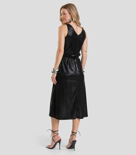 Regata Feminina Plissada Dianna Preto